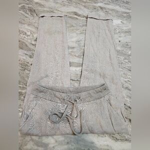 Lucky Brand 100% Linen Drawstring Pants XS Beige Tan Casual Beach Travel